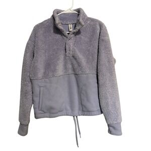 All in Motion Womens Sherpa Fleece Snap Pullover Lavender Purple Small